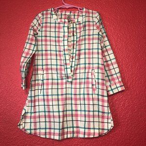 Pink and white flannel dress